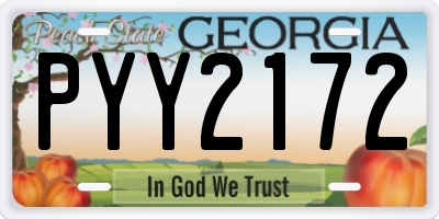 GA license plate PYY2172