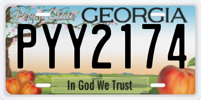 GA license plate PYY2174