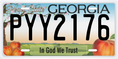 GA license plate PYY2176