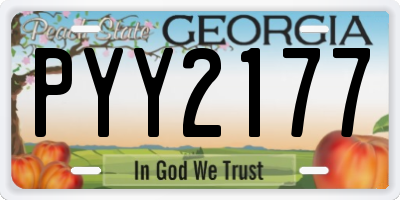 GA license plate PYY2177