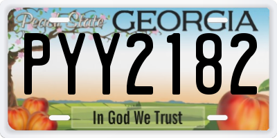 GA license plate PYY2182