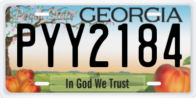 GA license plate PYY2184