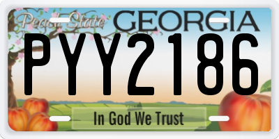 GA license plate PYY2186