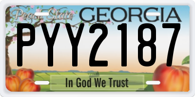 GA license plate PYY2187