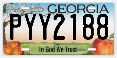 GA license plate PYY2188