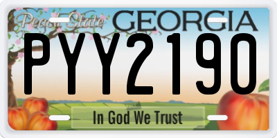 GA license plate PYY2190