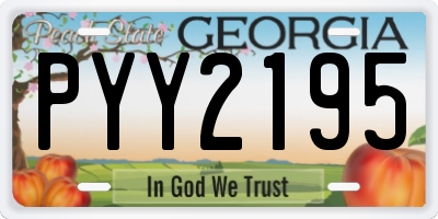 GA license plate PYY2195