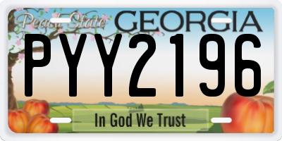 GA license plate PYY2196