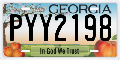 GA license plate PYY2198