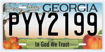 GA license plate PYY2199