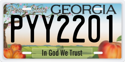 GA license plate PYY2201