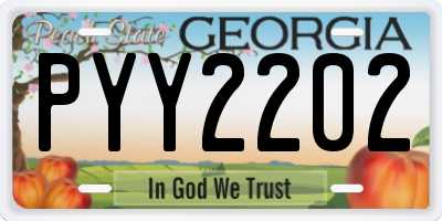 GA license plate PYY2202