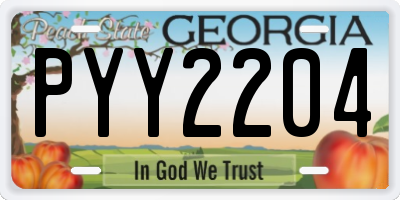 GA license plate PYY2204