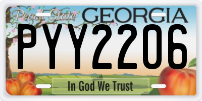 GA license plate PYY2206