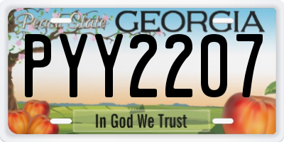 GA license plate PYY2207