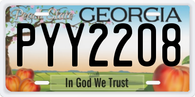 GA license plate PYY2208