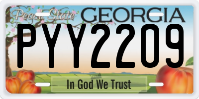 GA license plate PYY2209