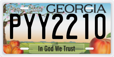 GA license plate PYY2210