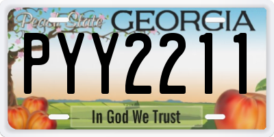GA license plate PYY2211
