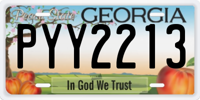 GA license plate PYY2213