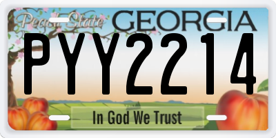 GA license plate PYY2214