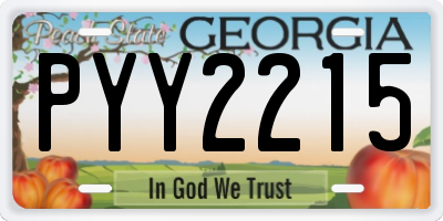 GA license plate PYY2215