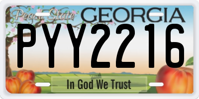 GA license plate PYY2216