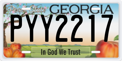 GA license plate PYY2217