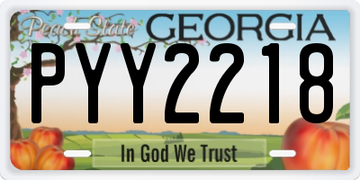 GA license plate PYY2218