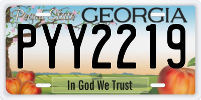 GA license plate PYY2219