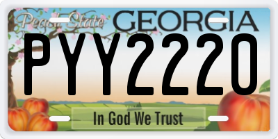 GA license plate PYY2220
