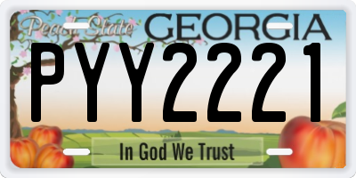 GA license plate PYY2221