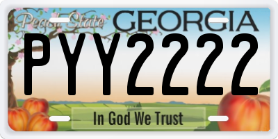 GA license plate PYY2222