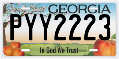 GA license plate PYY2223