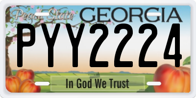 GA license plate PYY2224