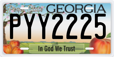 GA license plate PYY2225