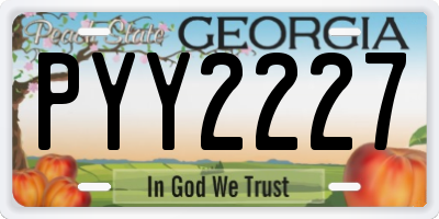 GA license plate PYY2227