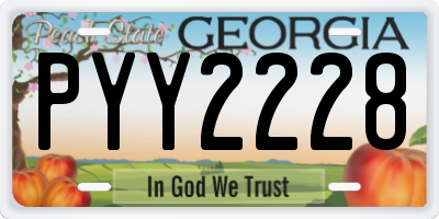 GA license plate PYY2228