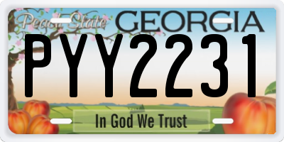 GA license plate PYY2231