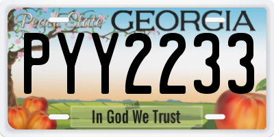 GA license plate PYY2233