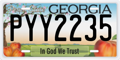 GA license plate PYY2235
