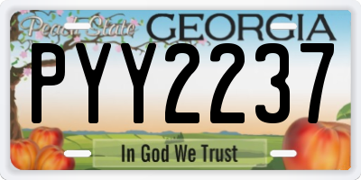 GA license plate PYY2237