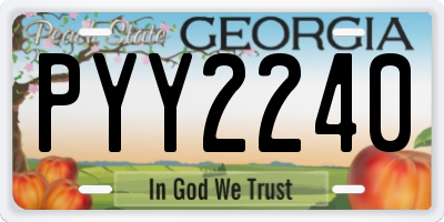 GA license plate PYY2240