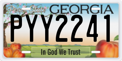 GA license plate PYY2241