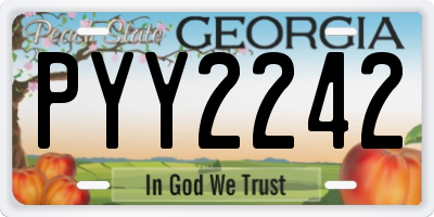 GA license plate PYY2242