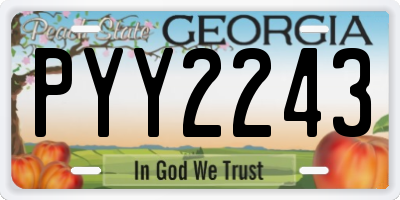 GA license plate PYY2243