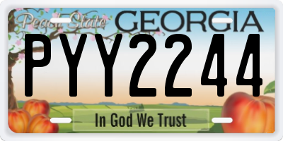 GA license plate PYY2244