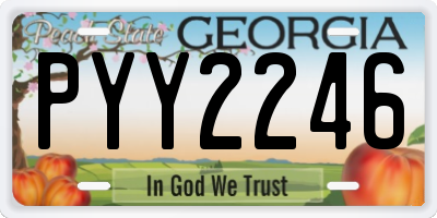 GA license plate PYY2246