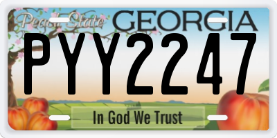 GA license plate PYY2247
