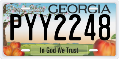 GA license plate PYY2248